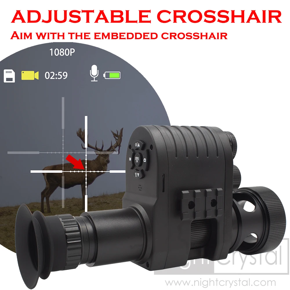 Megaorei 4A Tactical Infrared Night Vision Scope Monocular Add on Hunting Camera 1080p Video Recorder with Built-in 850nm IR