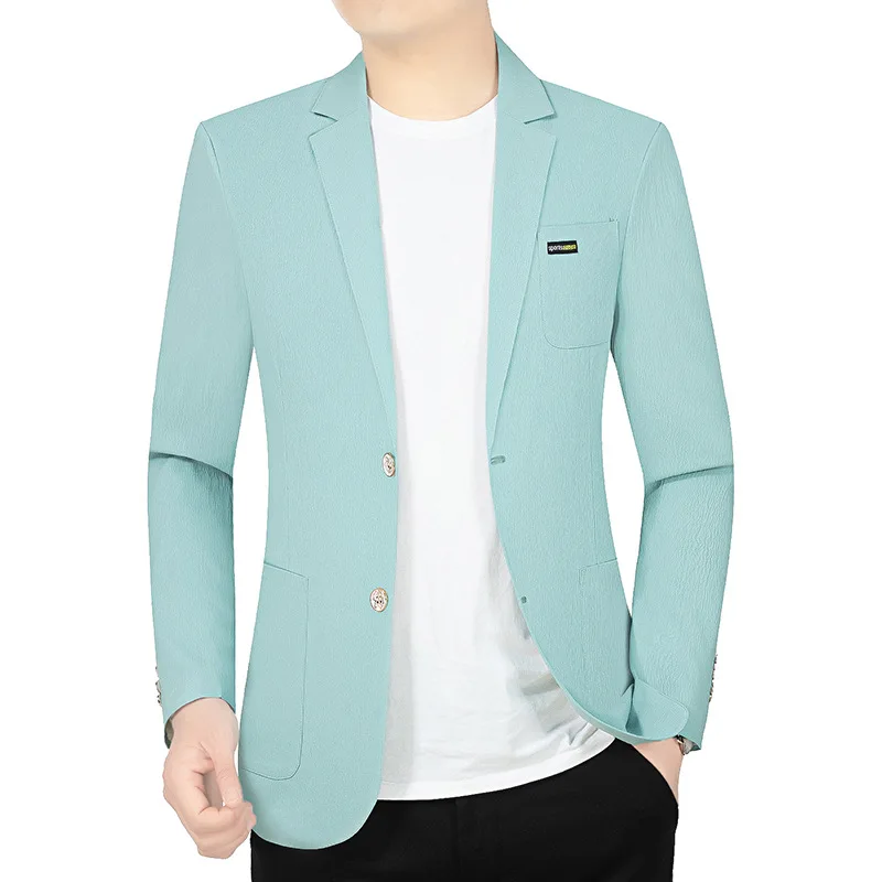 New Summer Men Thin Breathable Blazers Jackets Man Business Casual Suits Coats High Quality Male Quick Drying Blazers Coats 4XL