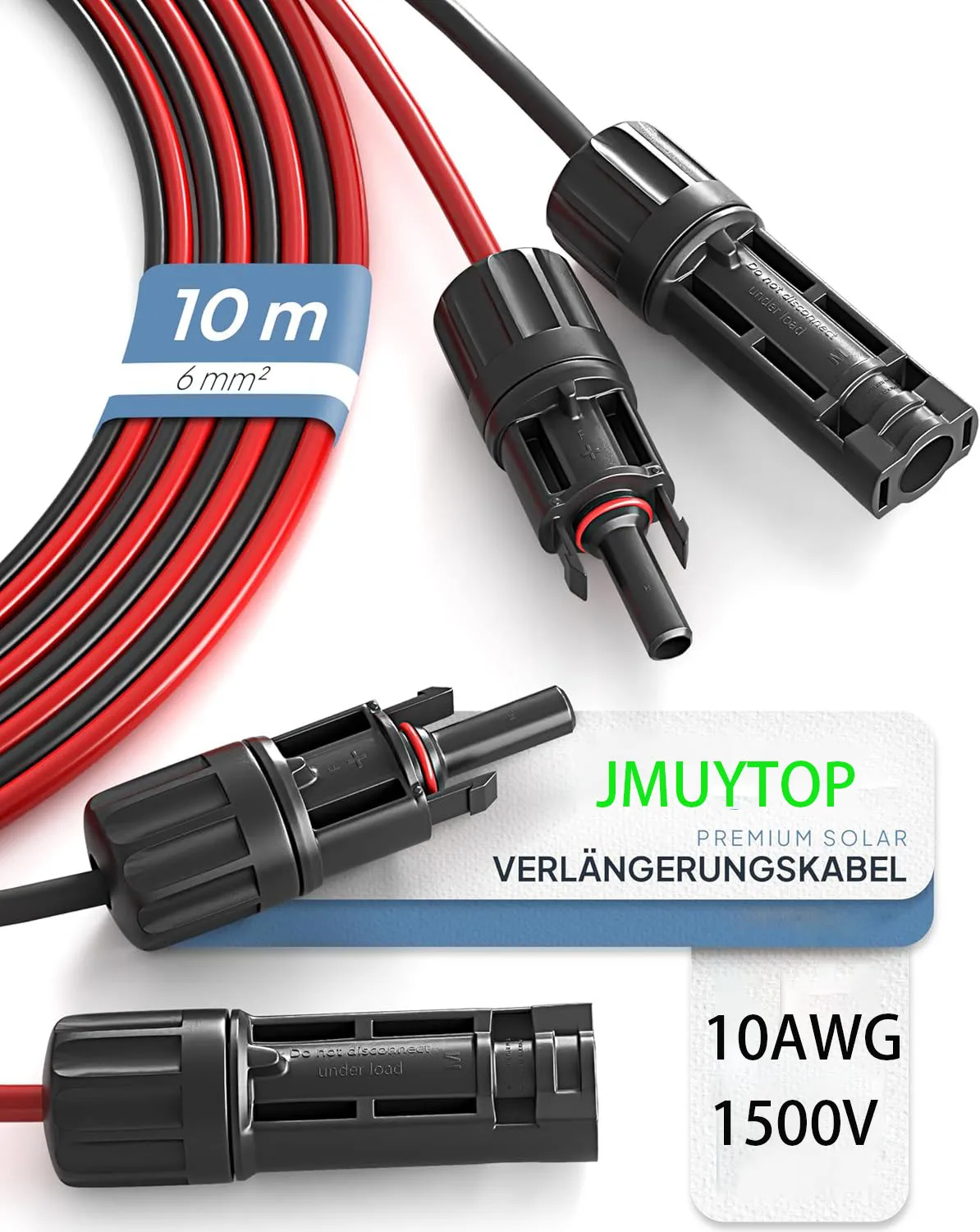 

Солнечный кабель 6 мм² 10м/5м, удлинительные кабели 10AWG для портативных солнечных панелей Zendure Anker, для балконных электростанций