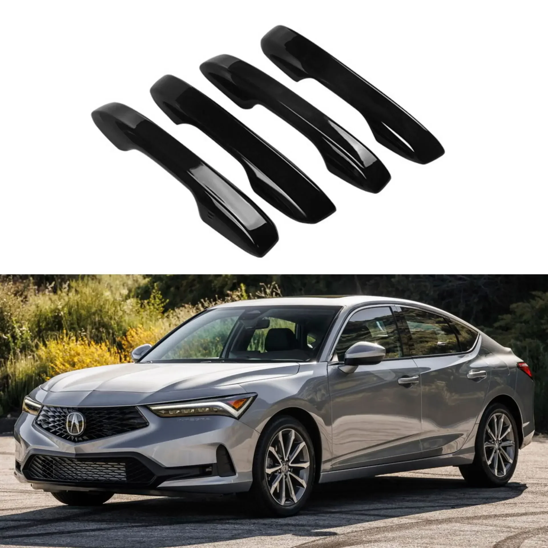 

Gloss Black Door Handle Cover Sticker Trim For Acura Integra 2022-2024 car Sticker Car Accessories Exterior Parts Accessories