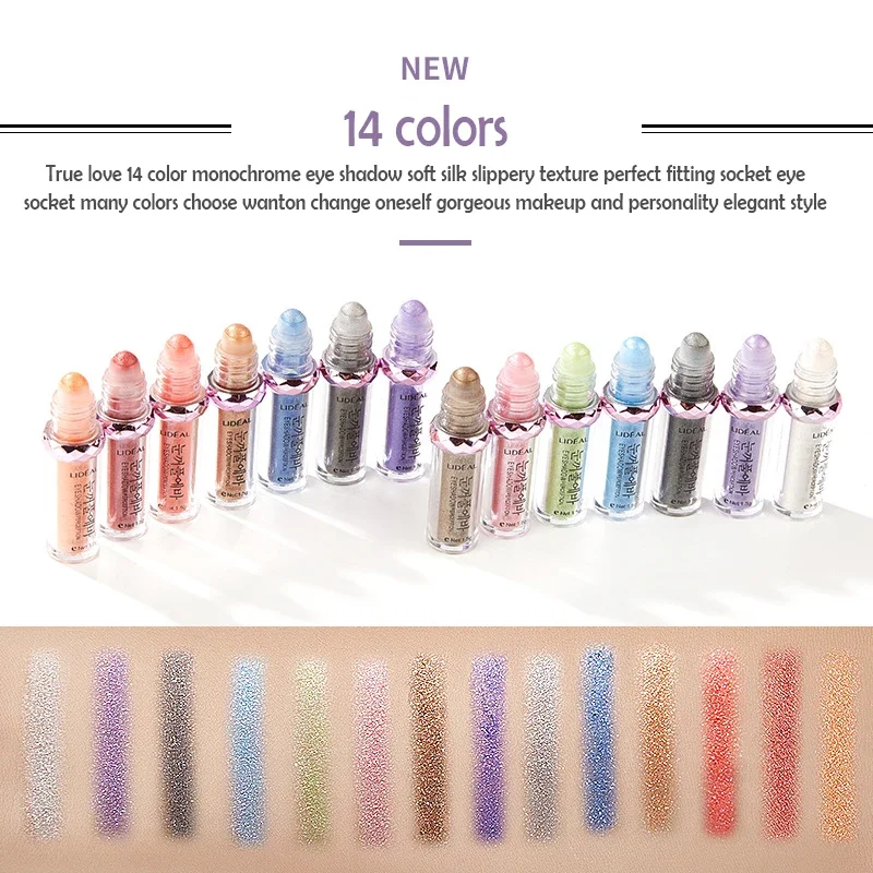 Single Color Roller Eyeshadow Palette Glitter Pigment Loose Powder Eye Shadow Makeup Cosmetics Shimmer Palette