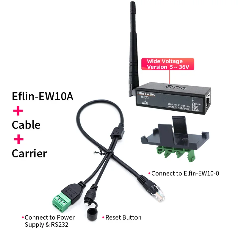 EW10A Wide Voltage Mini Serial Converter RTU Wireless Network IoT Gateway Modbus Mqtt RJ45 RS232 WIFI Biddirection Serial Server