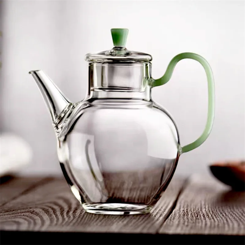 210ml High Borosilicate Small Glass Teapot Heat Resistance Tea Kettle Teaware Fruit Flower Kung Fu Tea Set Tea Brewing Tea Set