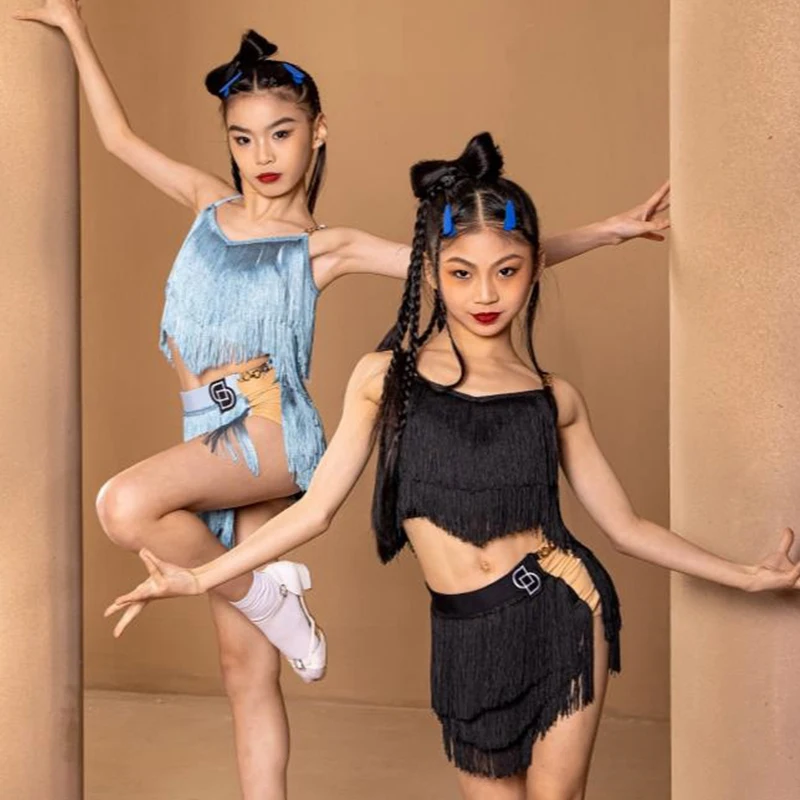 

Fringe Latin Dance Clothes Performance Costume Ballroom Practice Wear Salsa Clothing Cha Cha Dancing Outfit Tango Costume JL4503