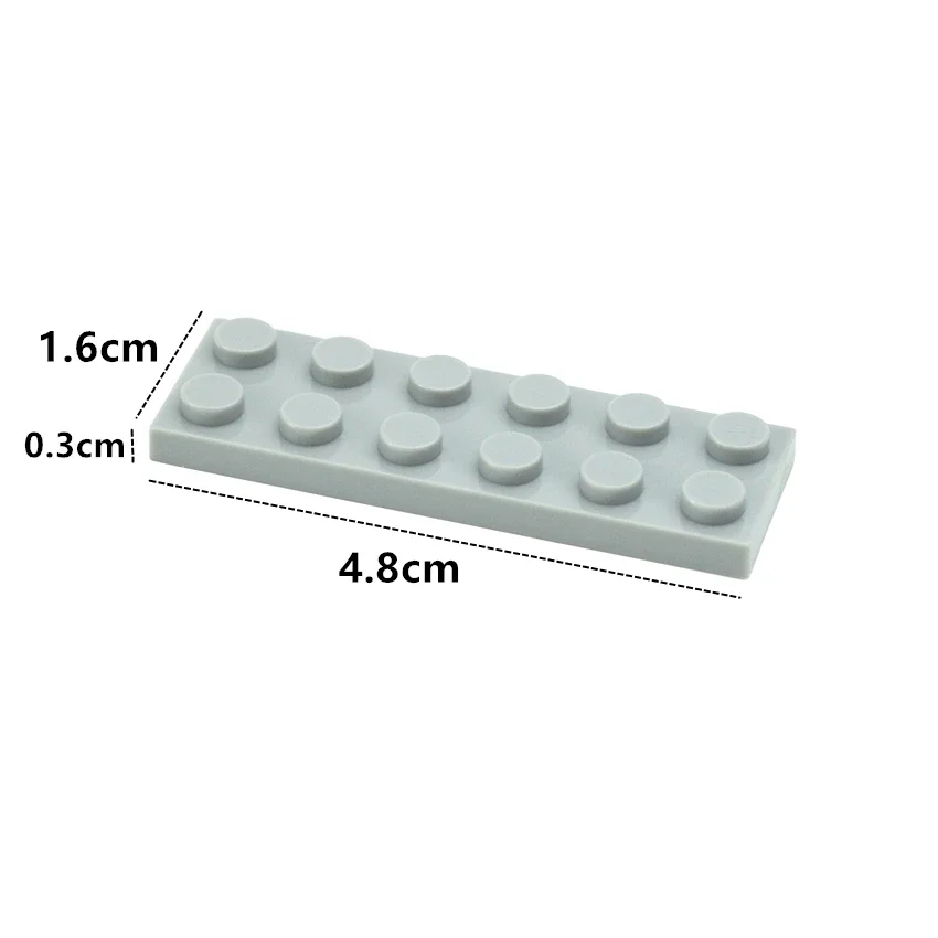 DIY Building Blocks Size 2*6 Dots Thin Figures Bricks 2x6 Dots 58PCS Compatible With 3795 Educational Creative Toys for Children