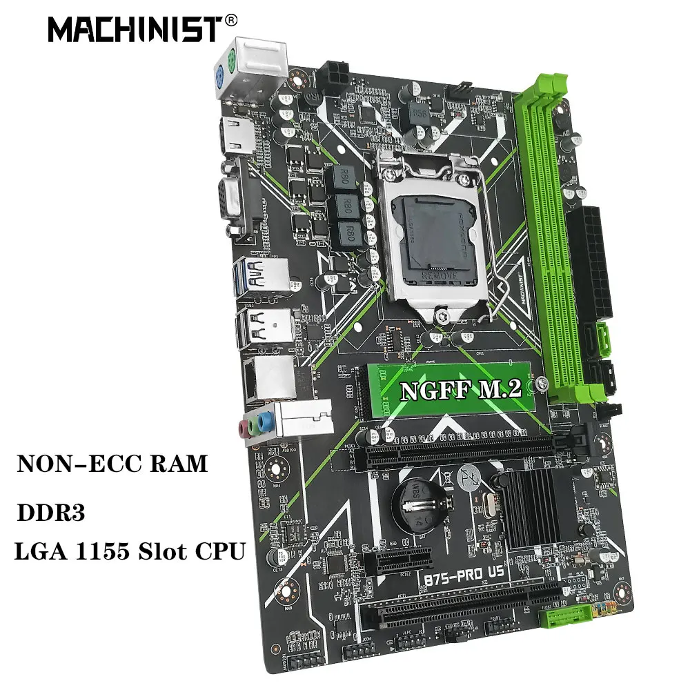 MACHINIST B75 Motherboard LGA1155 Support Core I3/5/7 Processor CPU DDR3 Desktop RAM Memory M.2 NGFF USB3.0 VGA B75-PRO U5