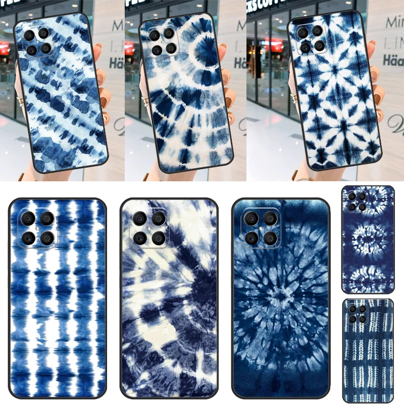 Shibori indigo Tie Dye Case For Huawei P40 Lite P20 P30 P60 P Smart Z Nova 9 Honor X8 X9a 50 70 Magic 5 Pro Cover