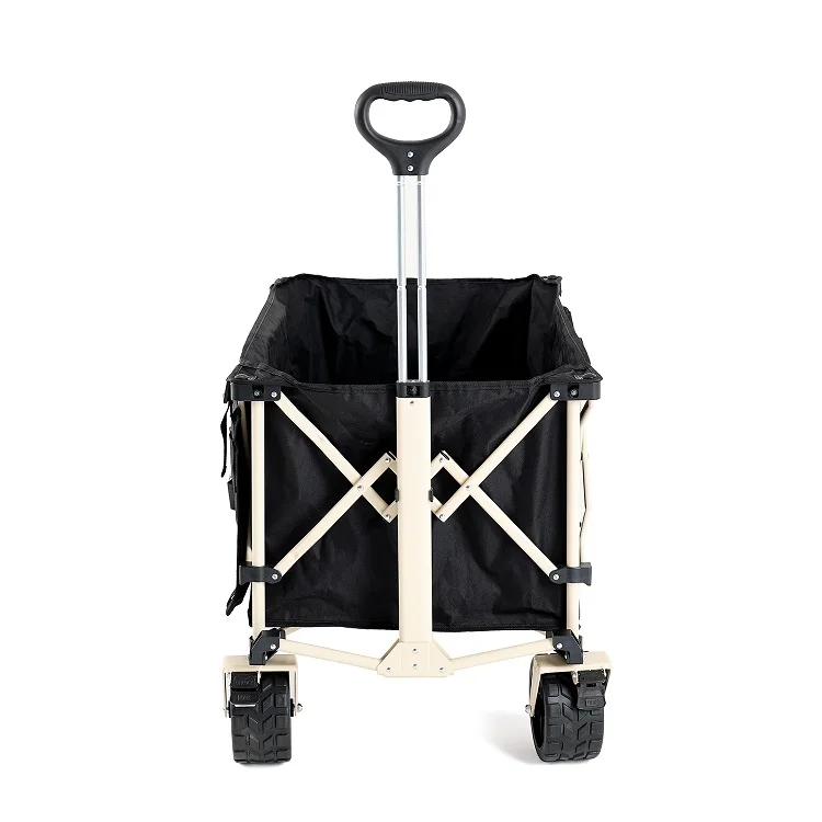Heavy Duty Folding Camping Wagon with Large Wheels - Portable Collapsible Garden Cart for Outdoor, Beach, Picnic & Utility Use