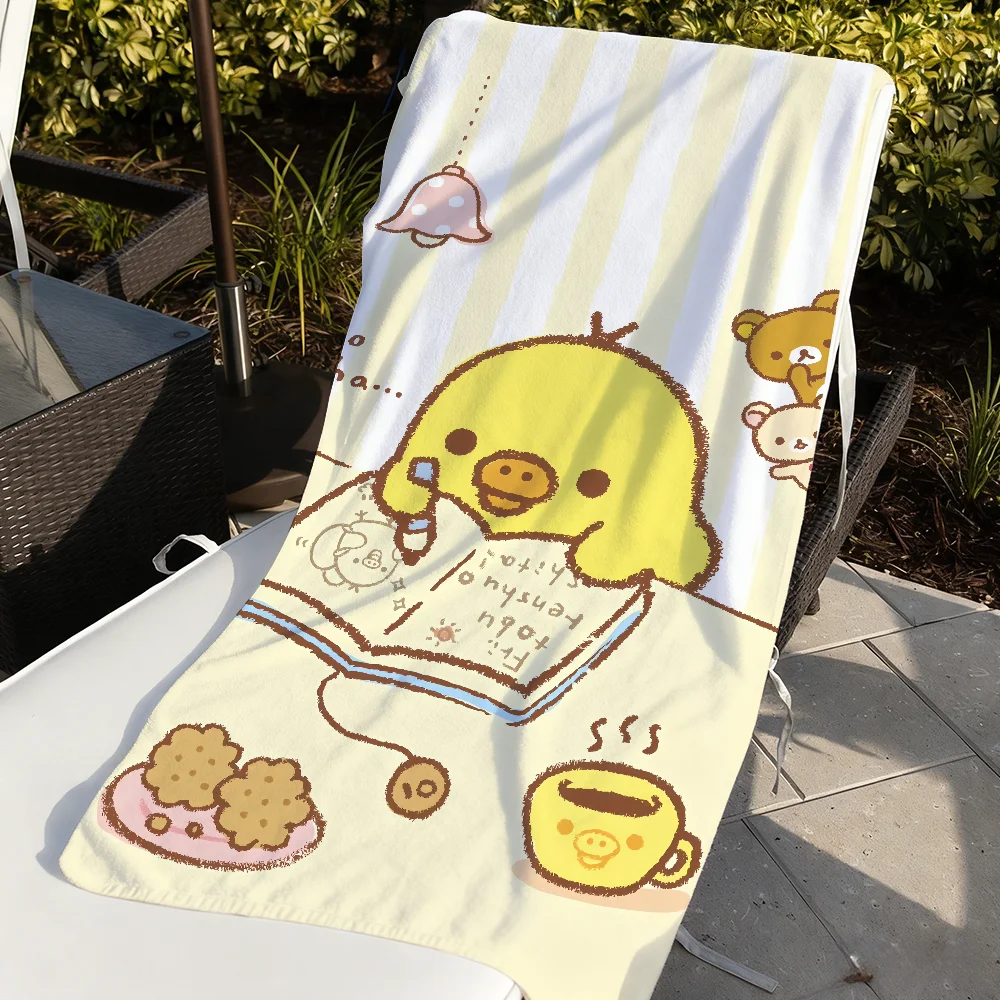 Cartoon R-Rilakkuma-S Cute Towel Quick Dry Soft Yoga Swimming Fitness Mountain Climbing Large Beach Towels