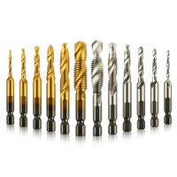 High-speed steel hexagonal handle three-in-one composite tap, chamfered integrated spiral machine tap, spiral tap