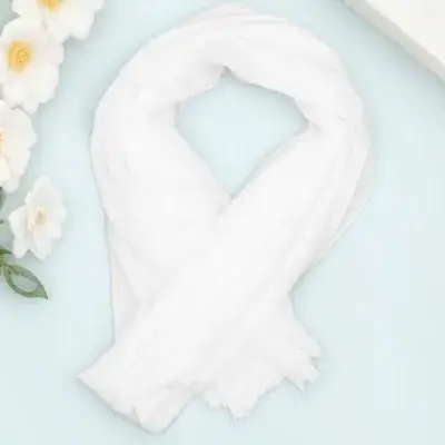

1Pcs Large Silk Scarf Delicate Cotton Linen Shawl Sunscreen Cover Comfortable Vacation Pool Party Wear