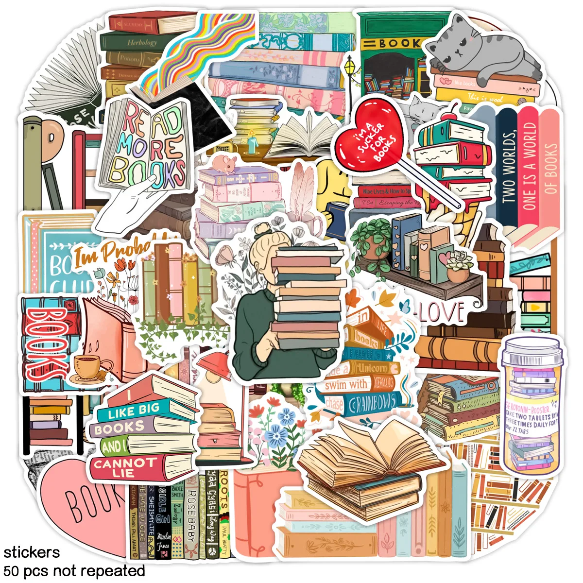 

50 шт., наклейки с граффити для чтения, бутылка воды, ноутбук, телефон, велосипедный чемодан, скейтборд, наклейка для детей и взрослых