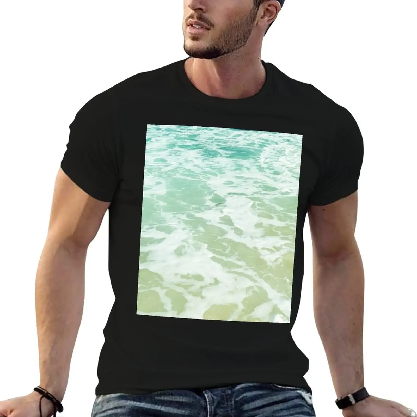 

Summer Seafoam T-Shirt Aesthetic clothing oversized graphic tee blue archive compression shirt men
