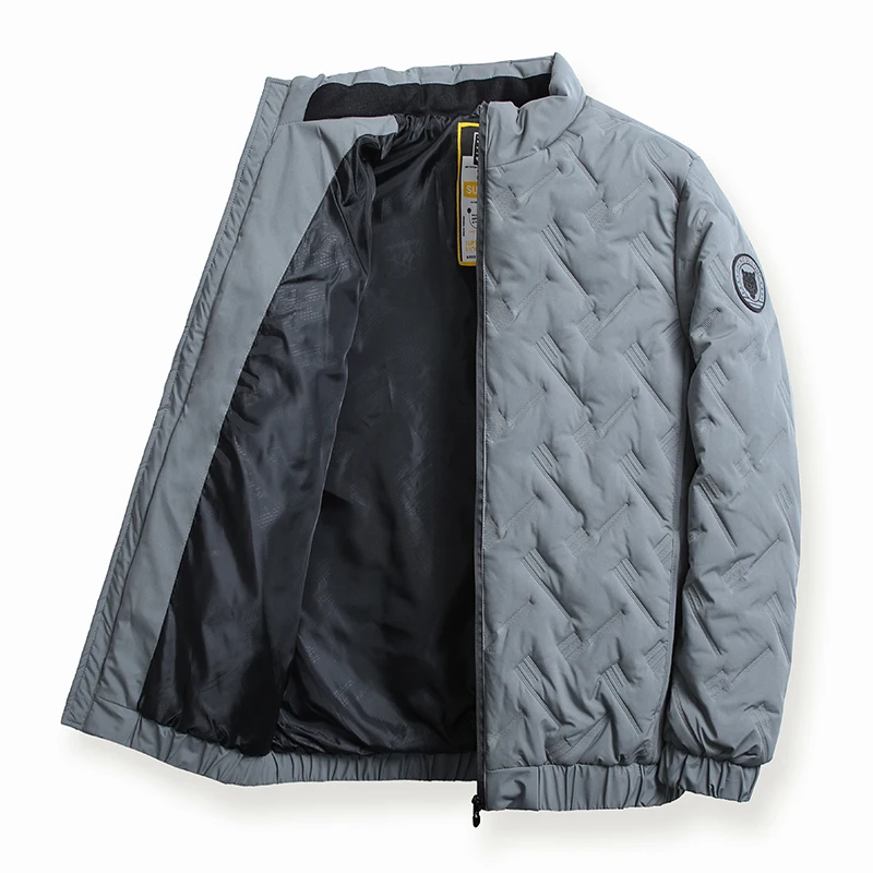 

Men's Casual Stand Up Collar Cotton Coat in Autumn and Winter, Thickened Warm Windproof Jacket, Simple and Loose Version Casaco