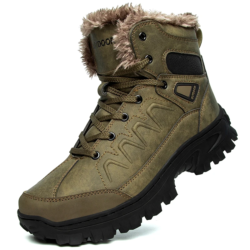 Winter Men's Snow Boots Are Comfortable and Warm Plus Velvet Cotton Shoes for Outdoor Leisure Non-slip Large Size Cotton Boots