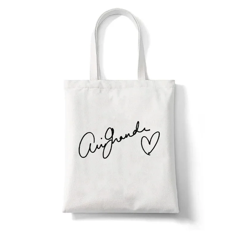 Ariana Grande Thank U Next bolso de lona estampado bolso de hombro para mujer bolso de compras de gran capacidad a la moda bolso de mano para mujer