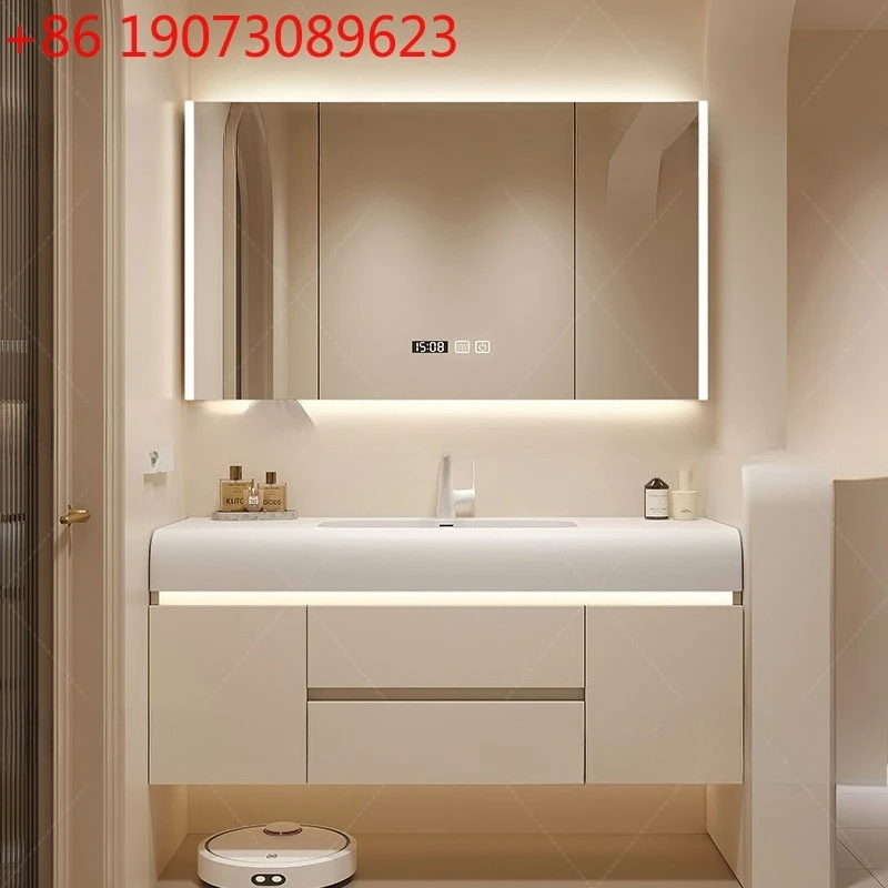Wooden Storage Bathroom Cabinet Drawers Classic Luxury Space Saver Bathroom Cabinet Mirror Smart Mobile Da Bagno Home Furniture