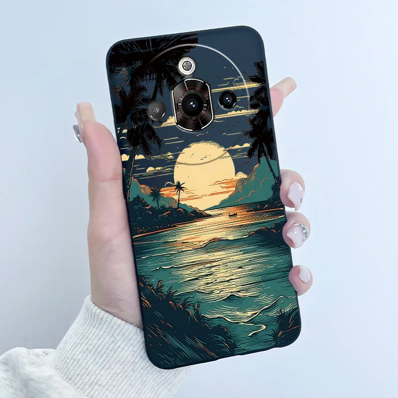 For ZTE Nubia Focus Pro 5G Case Z2351N Luxury Cute Heart Rabbit Soft TPU Silicon Matte Black Phone Casing Shockproof Back Cover