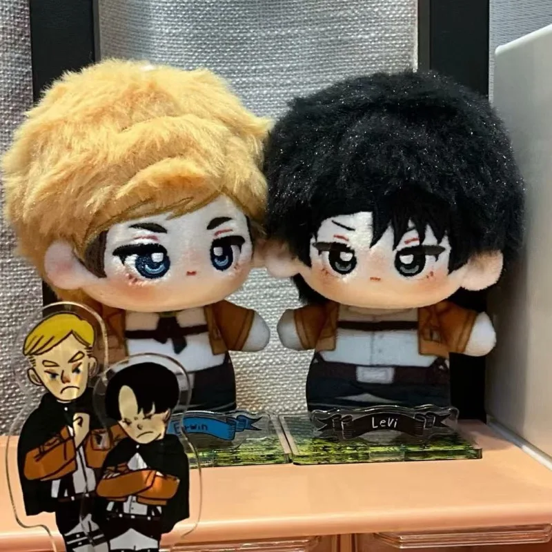 

Anime Peripherals Levi Ackerman Figure Puppet Erwin Smith Figurine cute Nunu Plush Doll Decoration Collection Toys Gifts