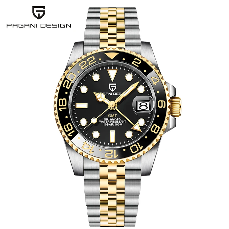 Nieuwe 1662 PAGANI DESIGN GMT Automatisch Horloge 40mm Herenhorloge Topmerk 100M Waterdicht Mechanische Horloges voor Mannen Cloc