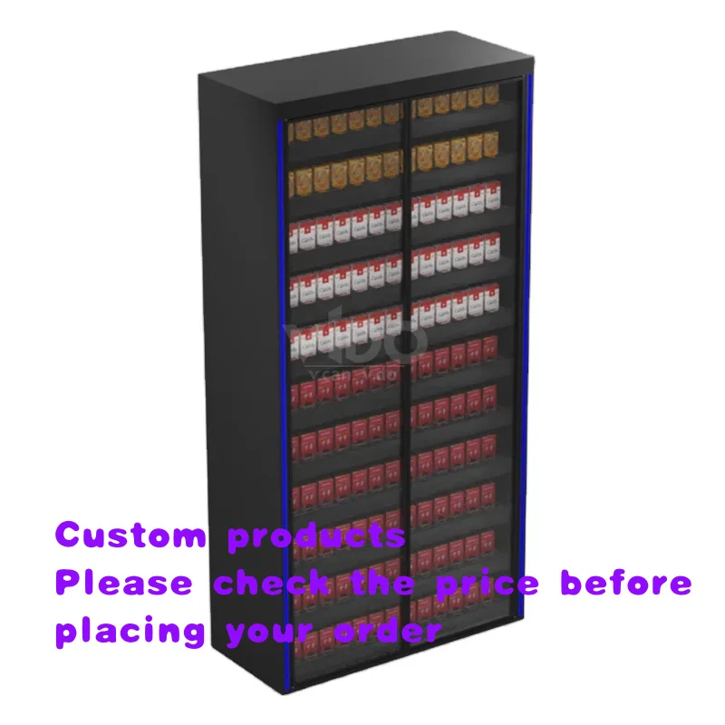 custom.America Glass Cabinet Display with Fixture Drawer and Counter Customizable Color & Size