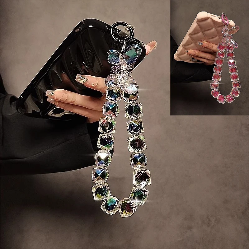 

Creative and Fashionable Bow Phone Lanyard, Short Wrist Hand-held Chain, DIY Beaded, High Appearance Level Pendant