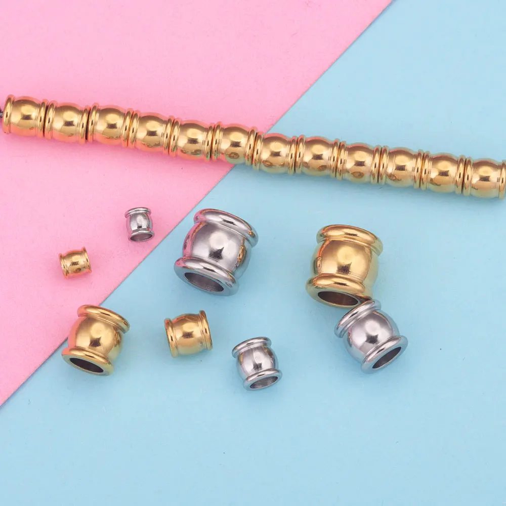 20pcs Stainless Steel Spacer Beads Charm Loose Bead for Jewelry Making Big Hole Beads DIY Bracelets Necklace Jewelry Making