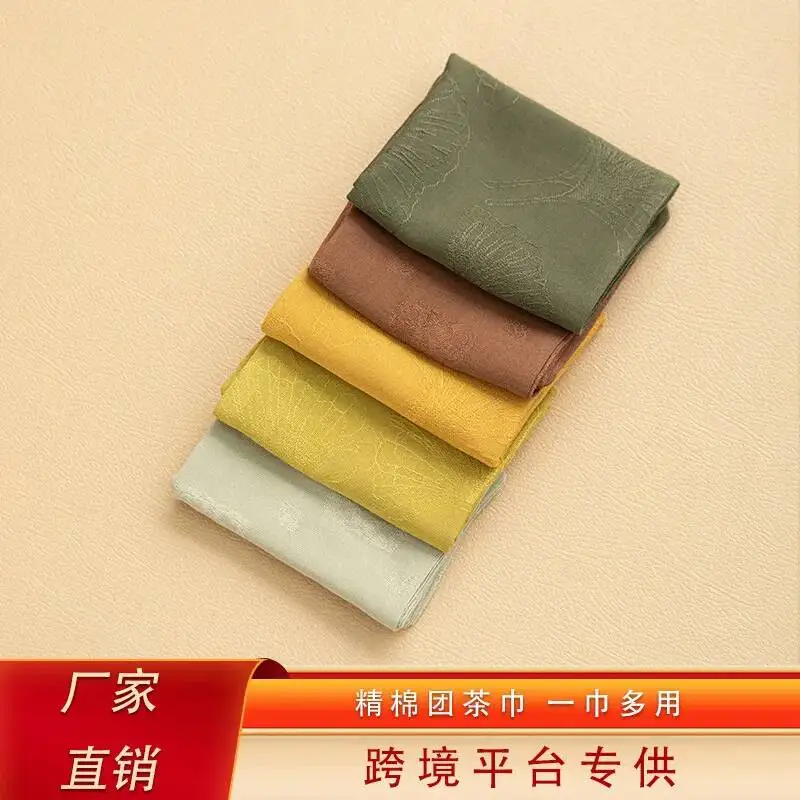 Chinese-style Absorbent Tea Towel, Thickened Heat-insulating Tea Table Cloth, Zen-style Tea Set Towel, Cotton-made Cleaning