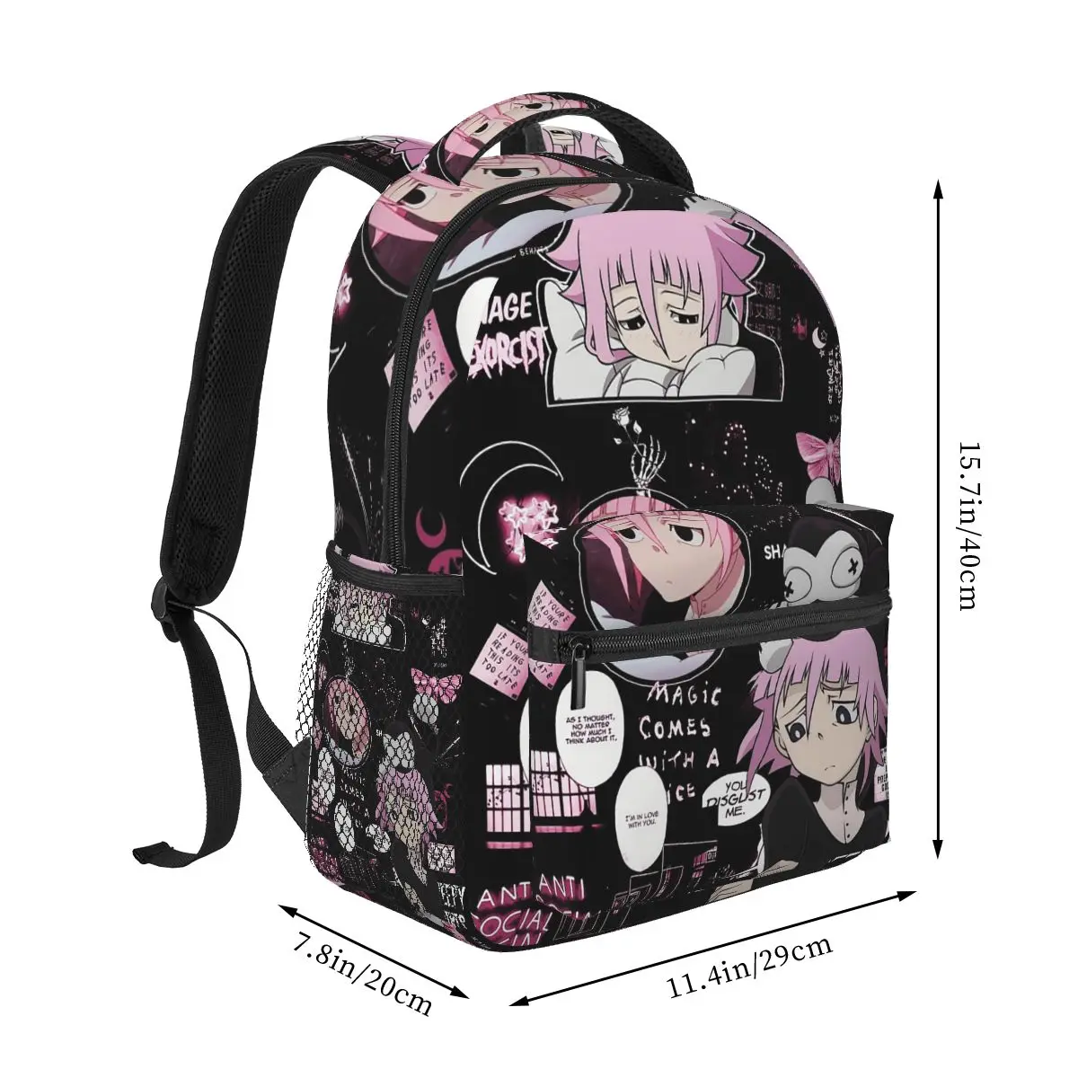 Soul Eater Death Crona The Kid Japanese Anime Backpacks Boys Girls Bookbag Students School Bags Cartoon Rucksack Shoulder Bag