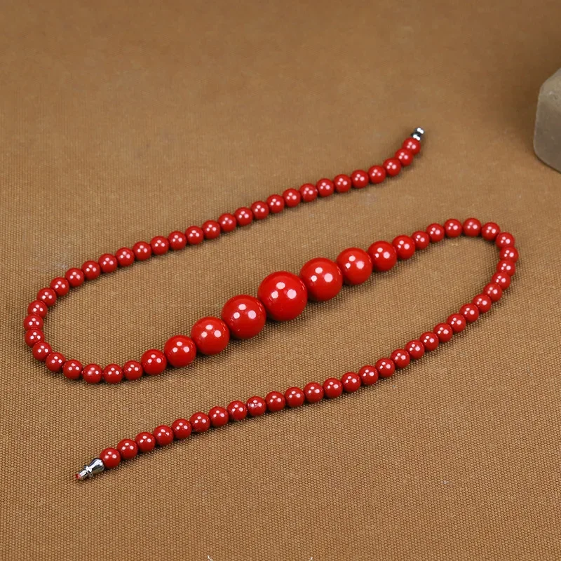 Cinnabar Necklace Fashion Raw Ore Natural Zijin Sand Clavicle Chain Jewelry  Pendant