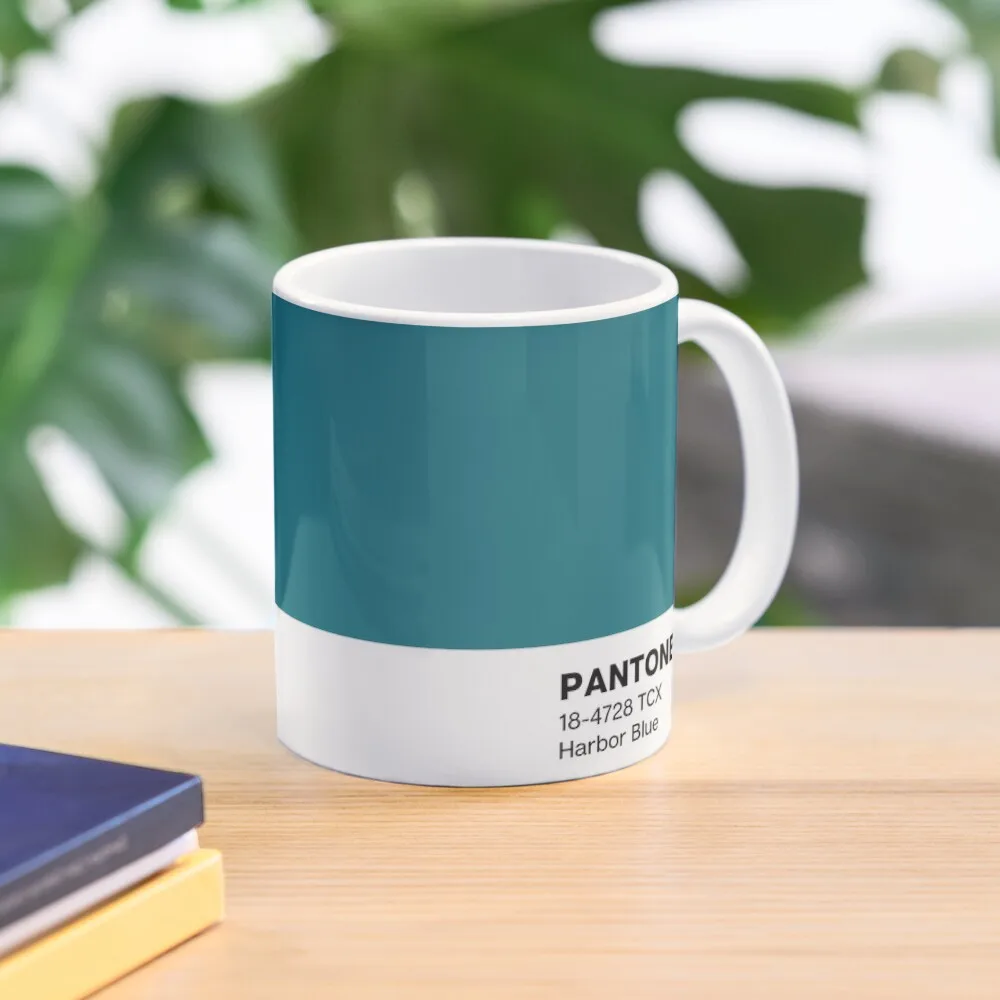 Pantone Harbor Blue Classic  Mug Tea Drinkware Coffee Picture Handle Round Simple Cup Image Printed Photo Design Gifts