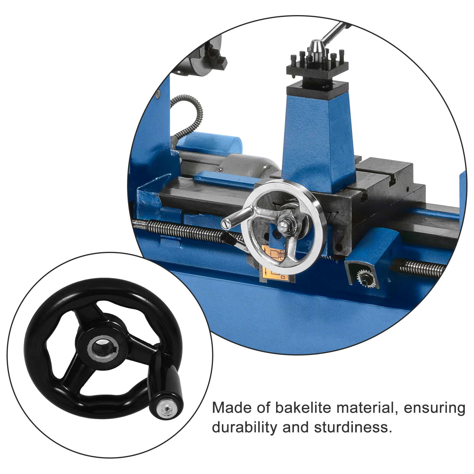 Machine Tool Rotary Handle Milling Wheel 1000X1000X800CM Revolving Black for Crank Lathe