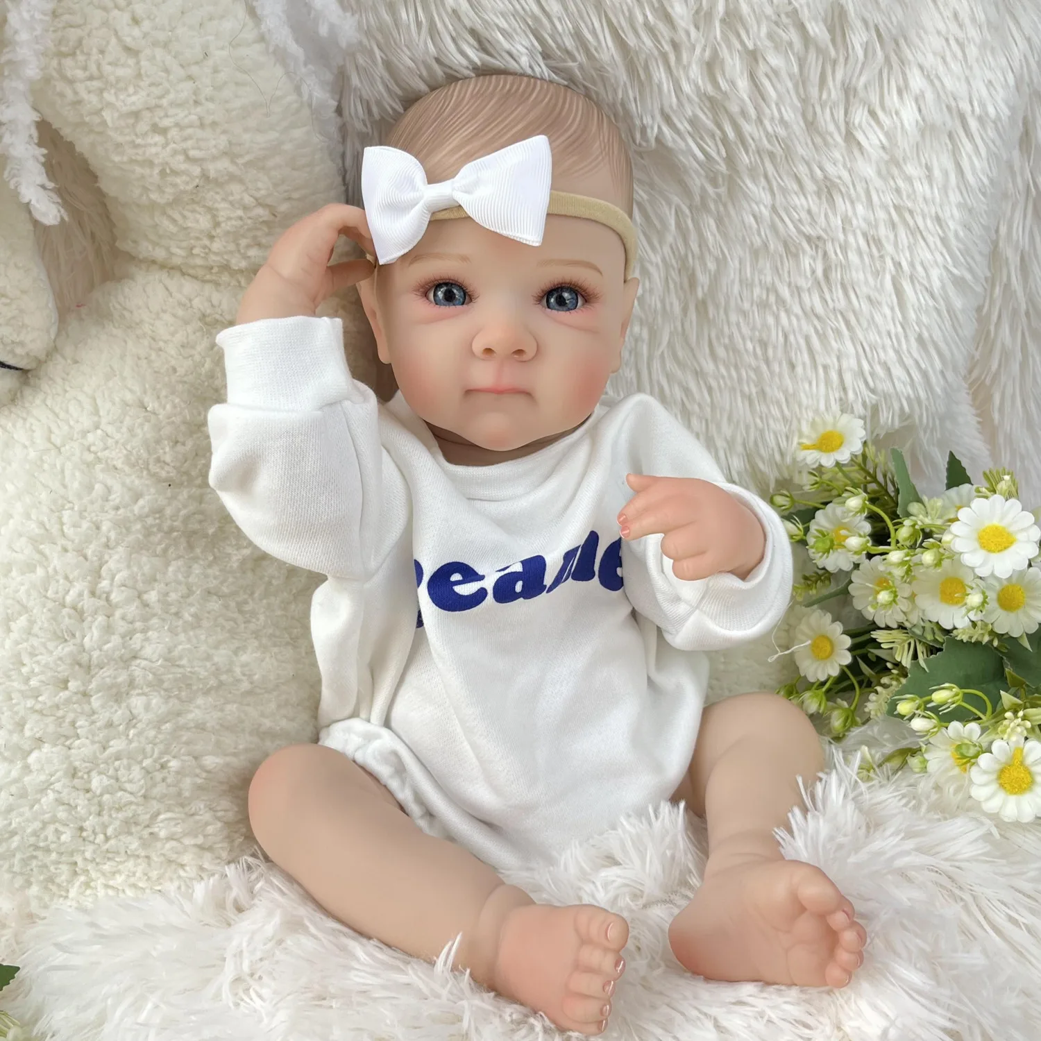 BZDOLL 18 Inch Full Body Vinyl Reborn Baby Doll Toy 45 CM Lovely Fashion Doll Birthday Gift for Children