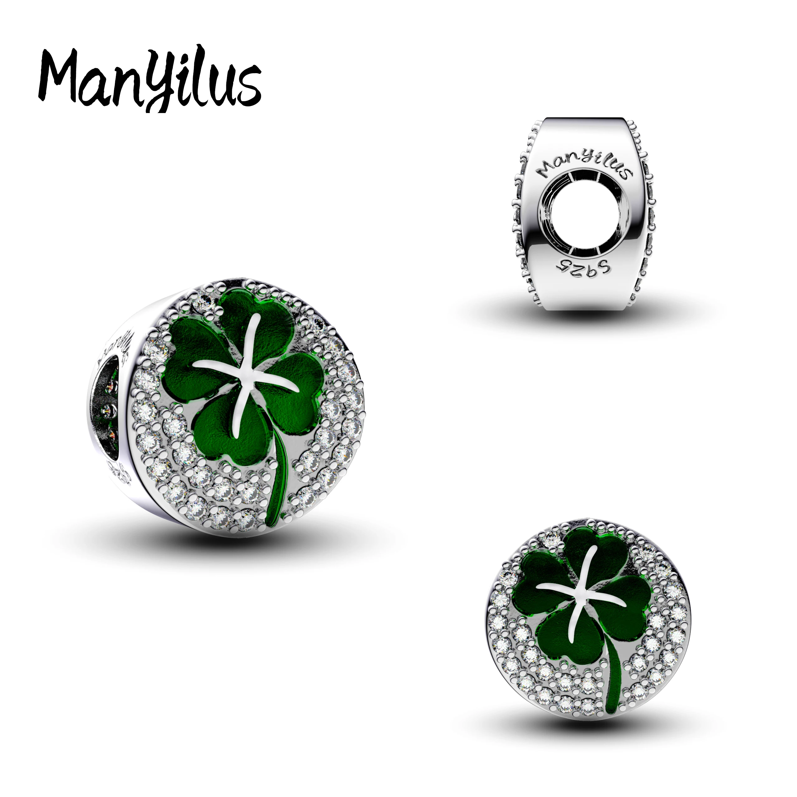 

Manyilus 2025 New Four-leaf Clover Charms S925 Sterling Silver Pendant Beads For Charm 925 Original Bracelet Beads Gifts