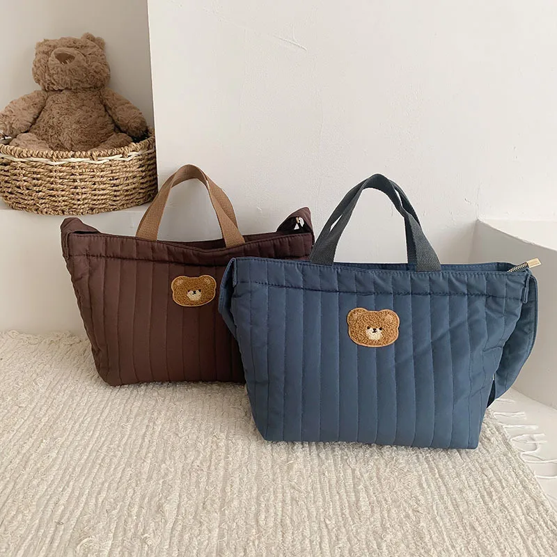 Korean INS Mommy Bag Large Capacity Tote Bag Luxury Designer Bag Mother and Baby Bag Bear Messenger Diaper Bag Baby Stuff