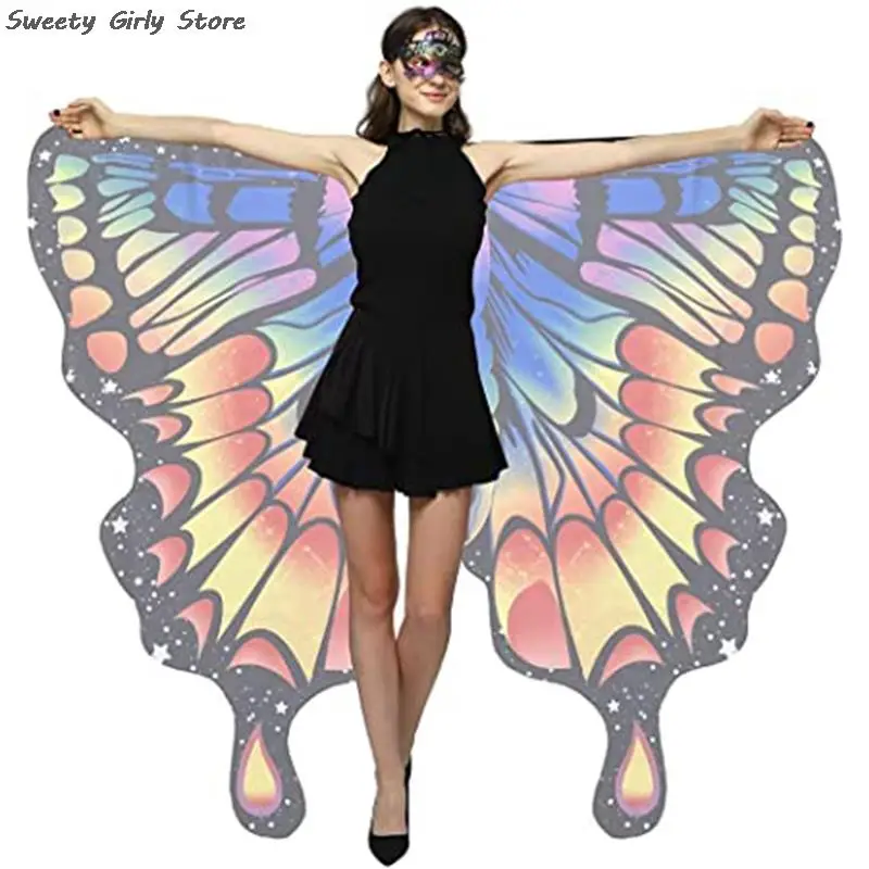 Performance Stage Butterfly Wings Cosplay Costume Clothing Club Party Cloak Girls Fairy Cape Dance Shawl Beach Towel Princess