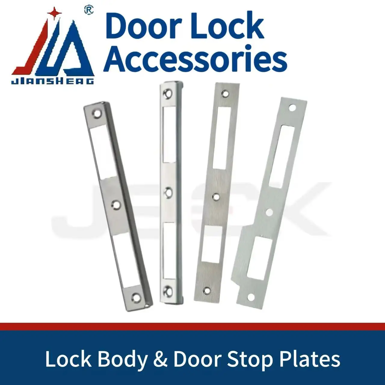 

Anti-Burglary Door Lock Accessories Kit - Strike Plates, Lock Body & Door Stop Plates, Heavy Duty & Universal Fit