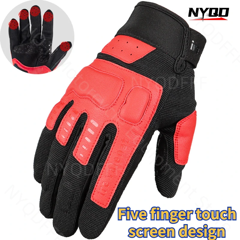 Riding Motorcycle Off-road Anti Drop Shock Absorption Breathable Wear-resistant and Anti Slip Five Finger Touch Screen Gloves