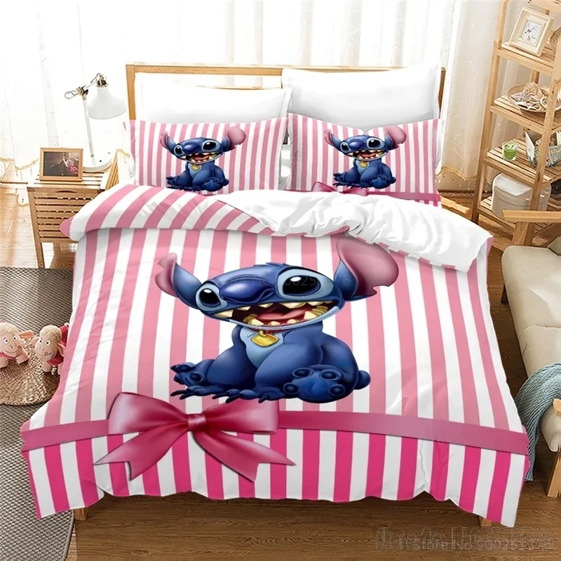  Lilo & Stitch Bedding Love Child Duvet Cover Set HD Comforter Cover Bedclothes for Kids Bedding Sets Bedroom Decor