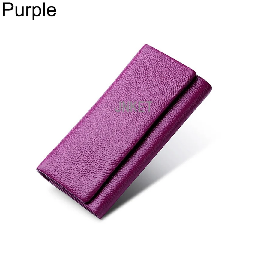 Fashion Long Coins Purse Cow Leather Clutch Wallet Card Holder Wallet