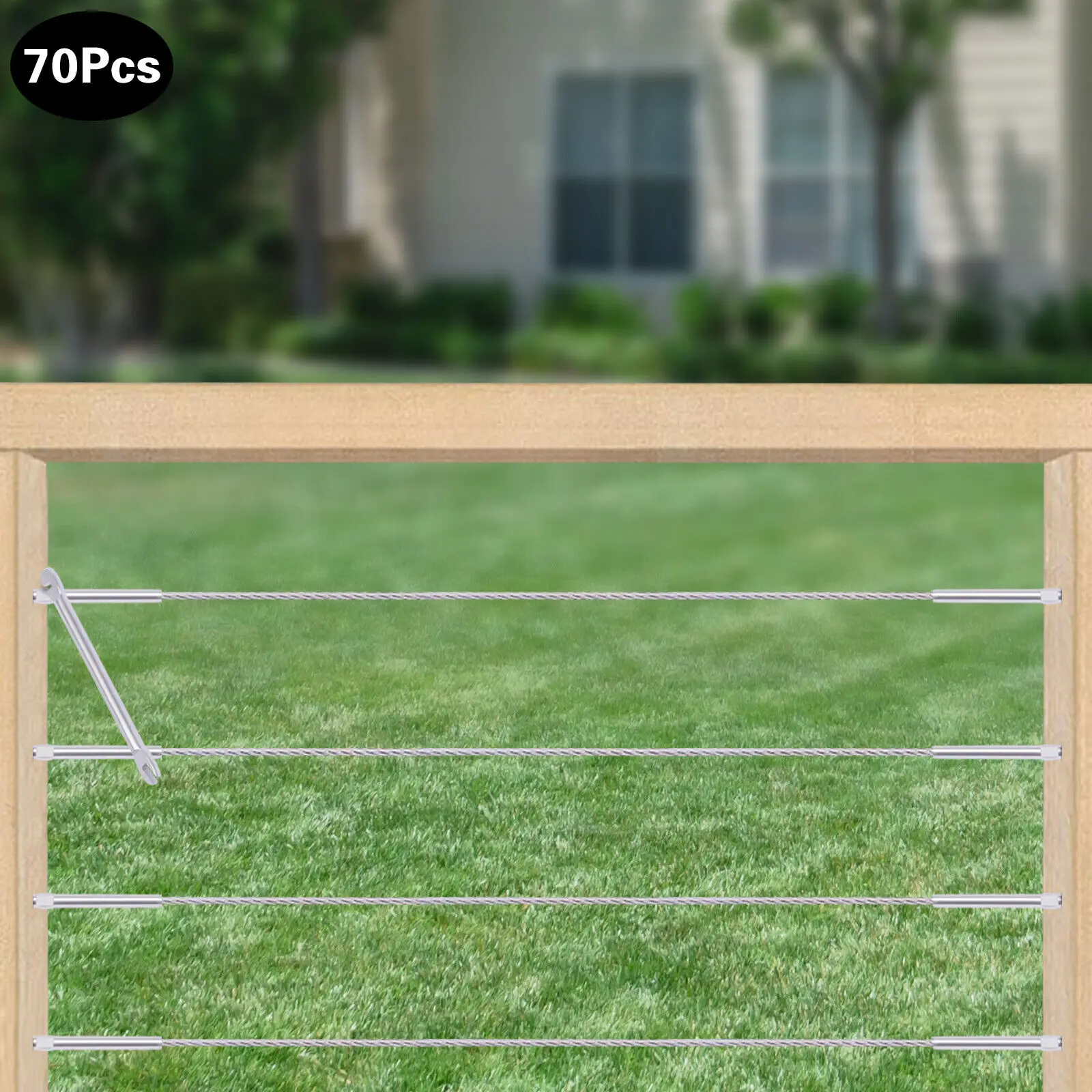 70Pcs Left & Right Handed Thread Swage Lag Screws for 1/8" Deck Cable Rail