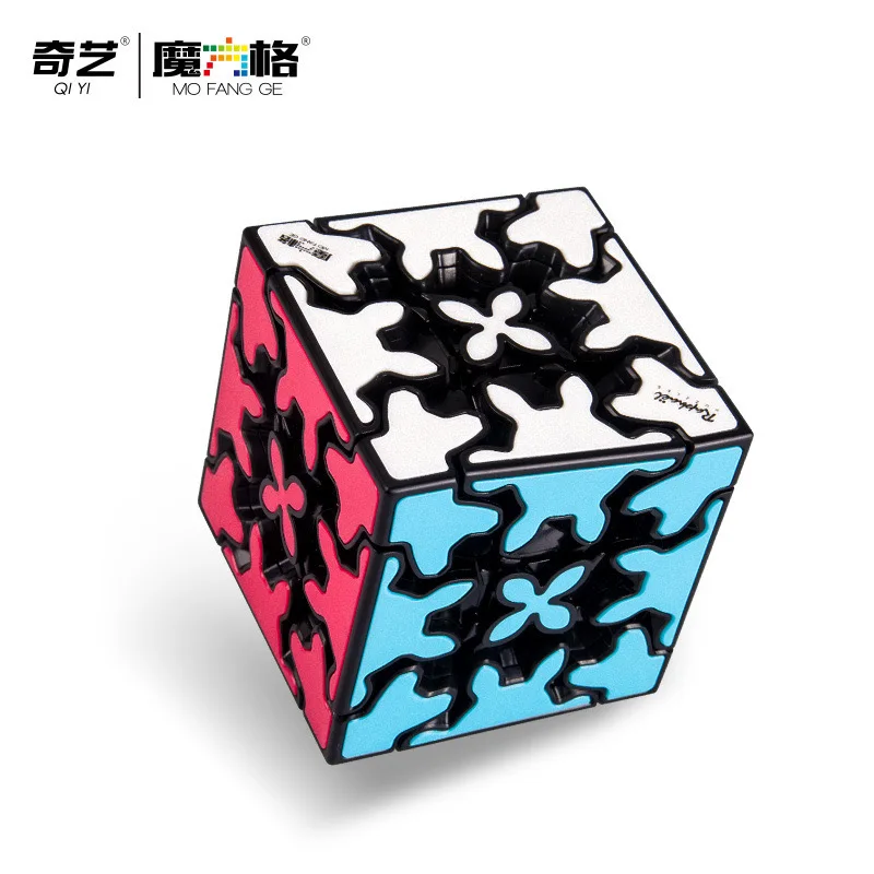 Qiyi Gear-Cubo mágico de velocidad sin pegatinas, juguetes profesionales Fidget, rompecabezas, 3x3, 5,7 CM