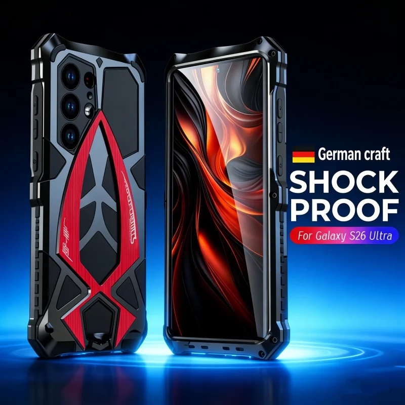 

Luxury Full Protect Metal Armor Phone Case For Samsung Galaxy S26Ultra S26 S24 S23 S25 Ultra 5G Anti-fall Shockproof Back Cover