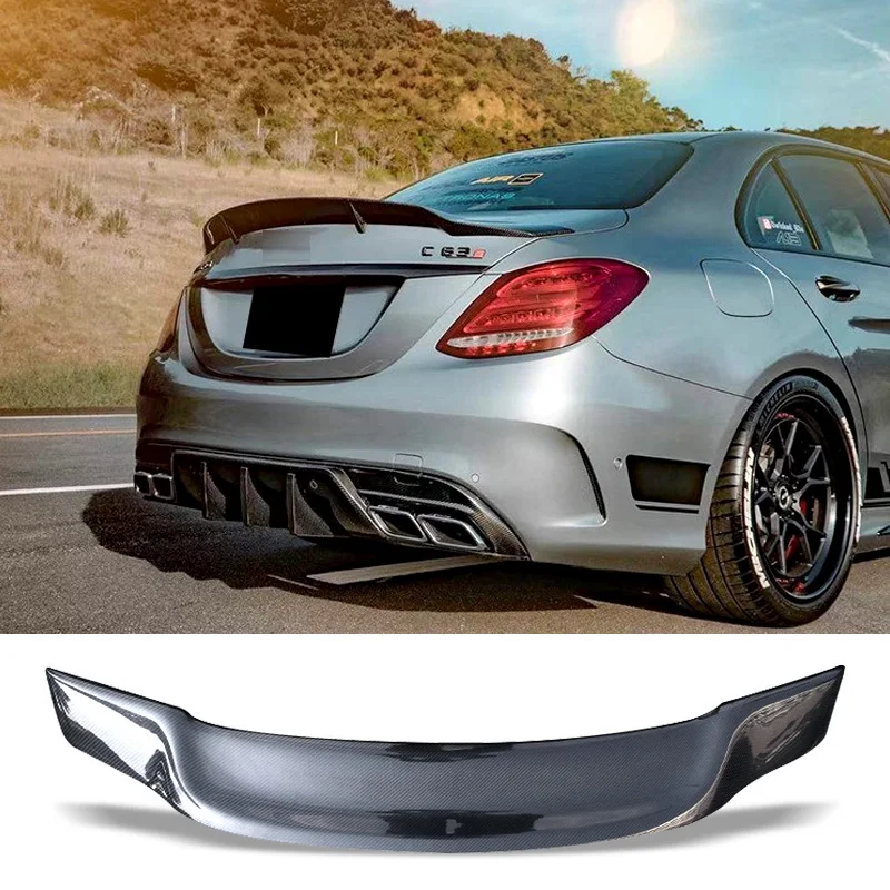 

Carbon Fiber Spoiler for Mercedes Benz W205 C260 C43 C63 Coupe AMG Rear Ducktail Wing C-class 4 2 Door Trunk Accessories