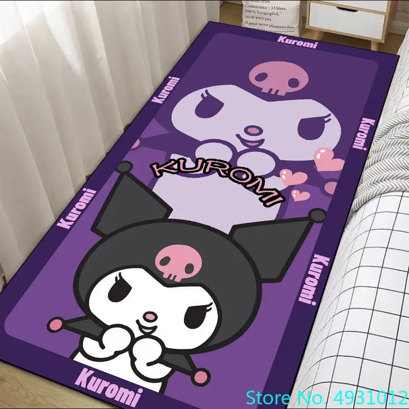 Alfombra creativa de dibujos animados en 3D, alfombra mágica con estampado de Anime Kuromi para decoración de sala de estar y dormitorio, alfombra antideslizante para gatear para niños