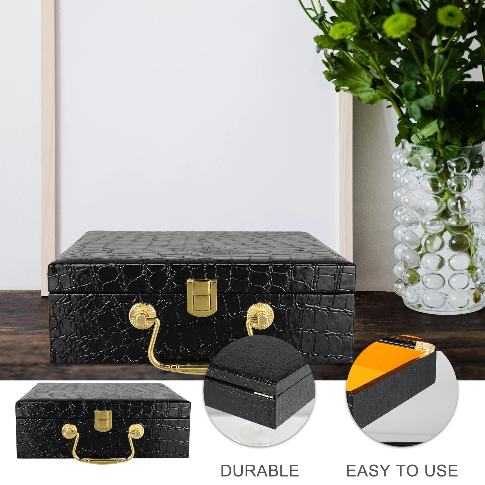

Multifunctional Cigar Box Storage Case Portable Travel Container for Cigars Tea Leaves Gift Packaging Wood Decorative