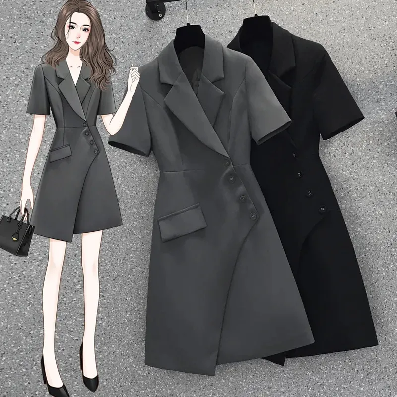 Fashion Design Blazer Dresses Women's 2024 New Spring Summer Autumn High-End Suit Dress Slim Long Leisure Women's Suit Jacket