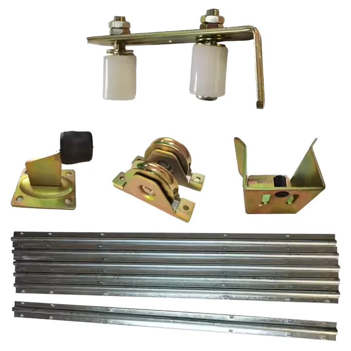 

Modern sliding door hardware kit steel yellow/white galvanized easy to operate, suitable for villa garage workshop