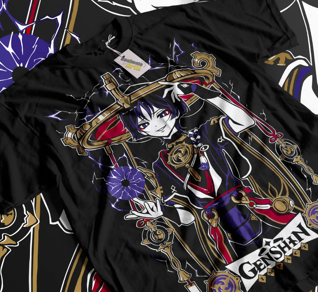 

Футболка Scaramouche Genshin Impact Gaming, свитер с капюшоном, мягкая футболка всех размеров