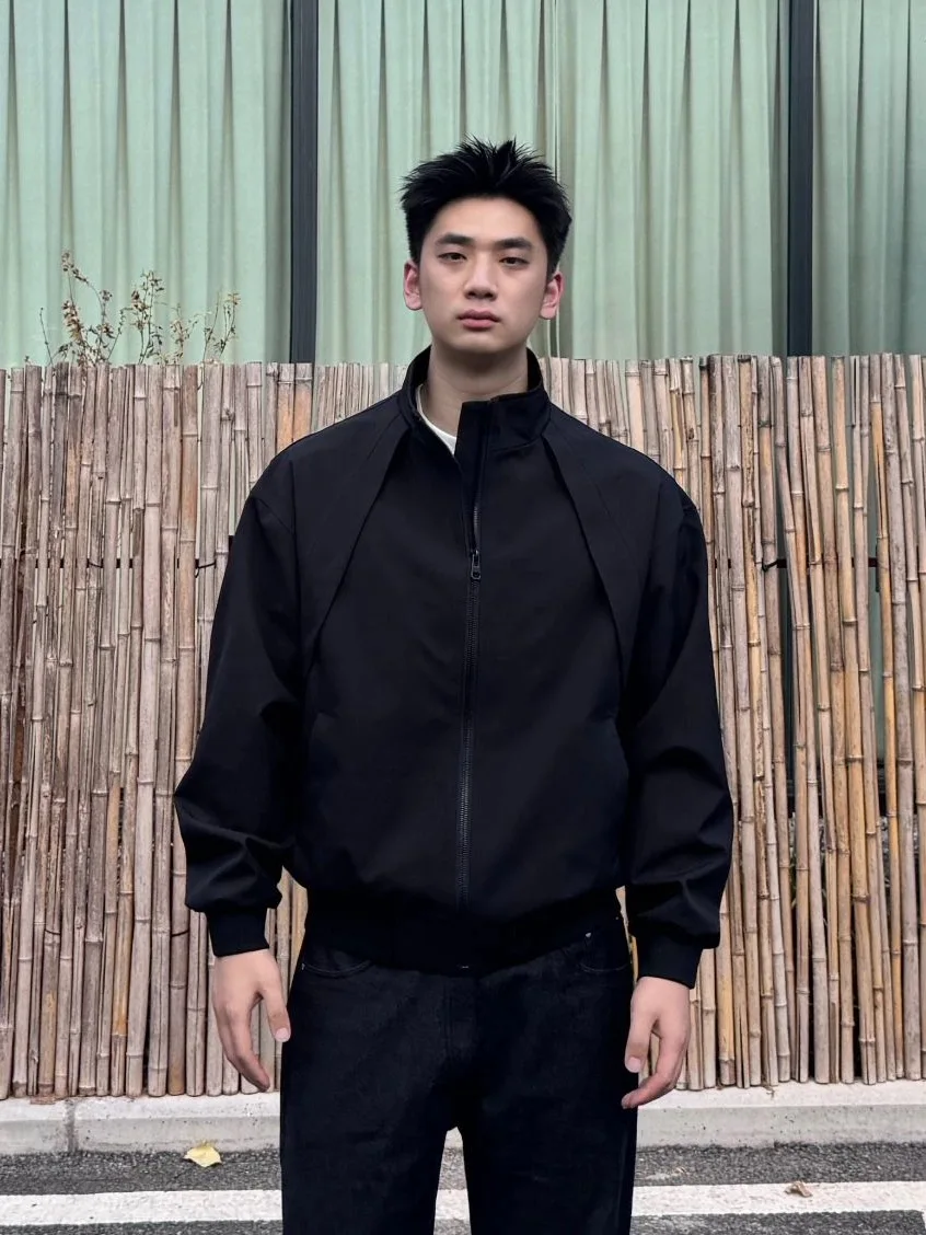 

American Casual Stand Collar Tee Proof Versatile Men's Jaet Autumn Color Retro Outdoor Workwear Casual Versatile Coat